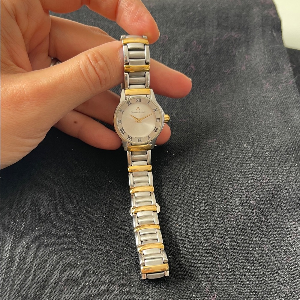 Vintage Lacroix Silver and Gold Two-Tone Watch